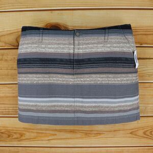Old Navy Short Pencil Skirt Womens Size 14‎ Gray Brown Striped Lined Pockets NWT